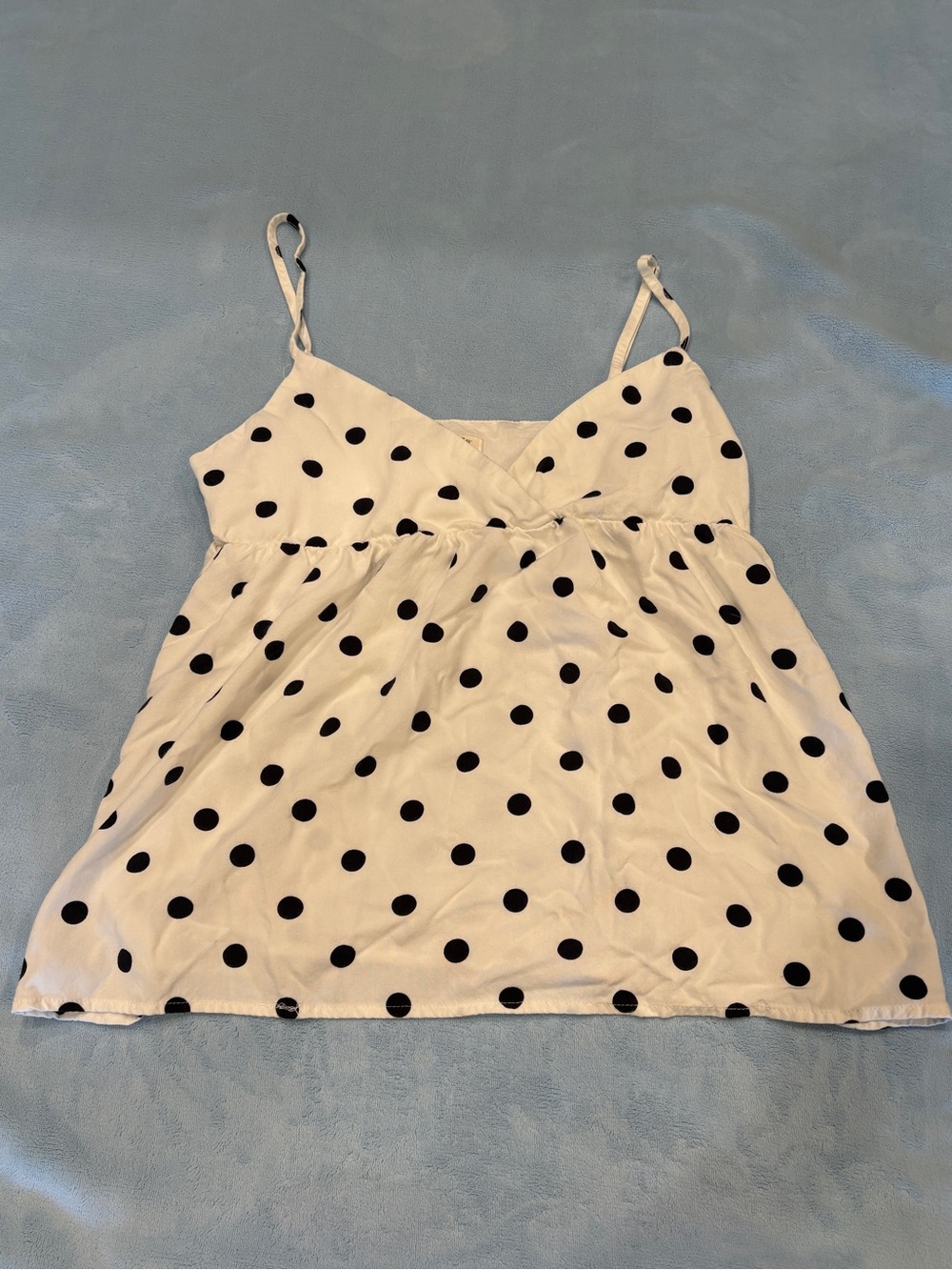 Brandy Melville White Polka Dot Spaghetti Strap Cami.